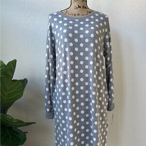 NWT Kate Spade New York Polka Dot Grey Night Gown Size M